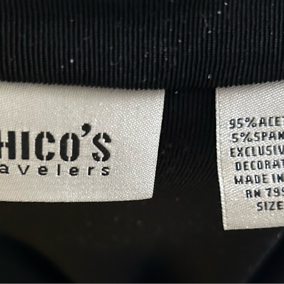 chicos travelers woman size 2 top shirt black - Picture 4 of 4